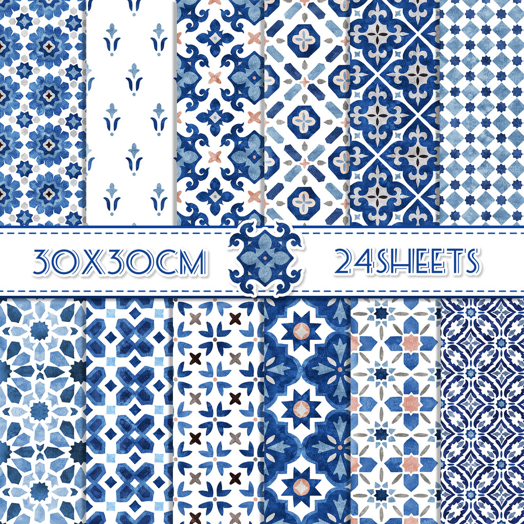 

24pcs 30*30cm Mandala Scrapbook Craft Paper DIY Craft Art Background Paper Scrapbooking Origami Card Making Photo Album Decor