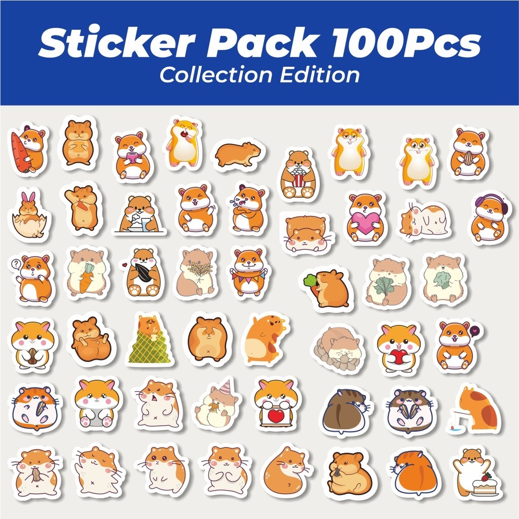 

Hot Sticker Kartun Hewan Hamster Lucu Anti Air Stikers Berperekat Waterproof Sticker Decal Buat Motor Helm Buku Journal Koper Casing HP Laptop Botol Minum