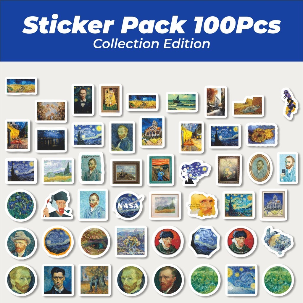

Hot Sticker Lukisan Van Gogh Sticker Lucu Anti Air Stikers Berperekat Waterproof Sticker Decal Buat Motor Helm Buku Journal Koper Casing HP Laptop Botol Minum