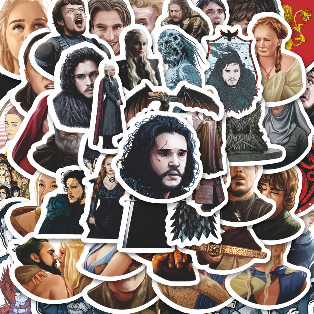 

100PCS Lucu Stiker Game Of Throne Stiker Aesthetic Stiker Anti Air Stikers Berperekat Waterproof sticker decal buat Motor Helm Buku Journal Koper Casing HP Laptop Botol Minum Hadiah anak