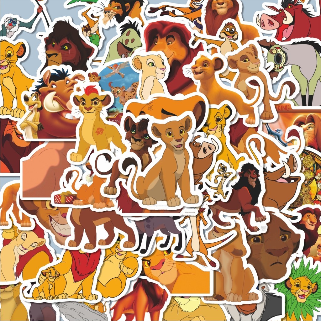 

100PCS Lucu Stiker Kartun The Lion King Stiker Aesthetic Stiker Anti Air Stikers Berperekat Waterproof sticker decal buat Motor Helm Buku Journal Koper Casing HP Laptop Botol Minum Hadiah anak