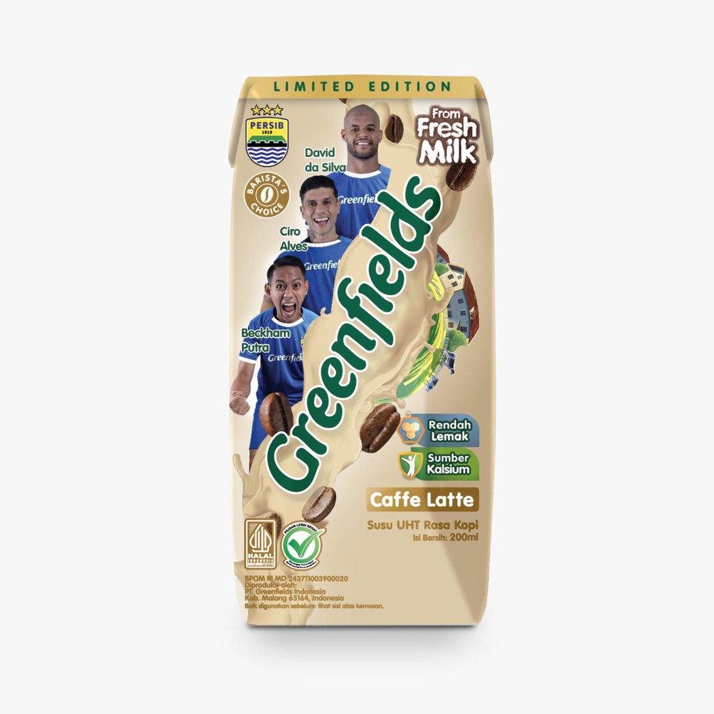 

[Special Price] Greenfields UHT Caffe Latte 200 mL Persib - Susu UHT Small Pack Rasa Kopi