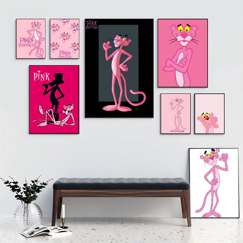 

1pc PINK PANTHER Poster Self-adhesive Art Waterproof Paper Sticker Coffee House Bar Room Wall Decor