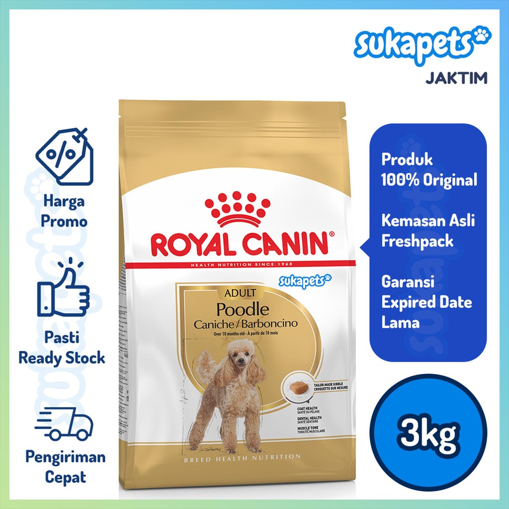 

23bagusmenshop - Royal Canin Poodle Adult Dry Dog Food 3kg Makanan Kering Anjing Poodle