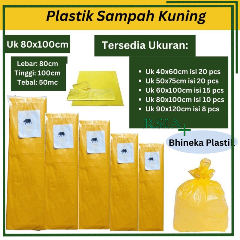 Plastik Sampah Kuning Medis Tebal Kuat Plastik Sampah Medis /pack RSIA