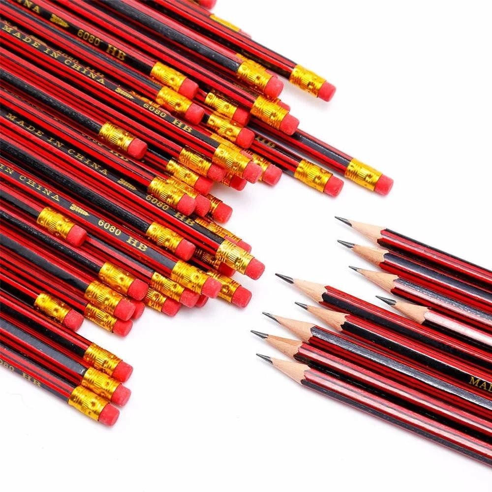 

10Pcs /Lot Sketch Pencil HB Wooden Graphites With Eraser Children Drawing Writing Stationery School Supplies