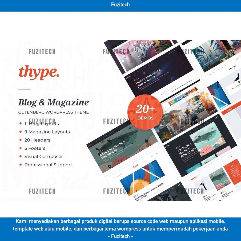 TEMA WORDPRESS THYPE | PERSONAL BLOG & TRAVEL   D5229 TEMPLATE WEB BY FUZITECH ORIGINAL