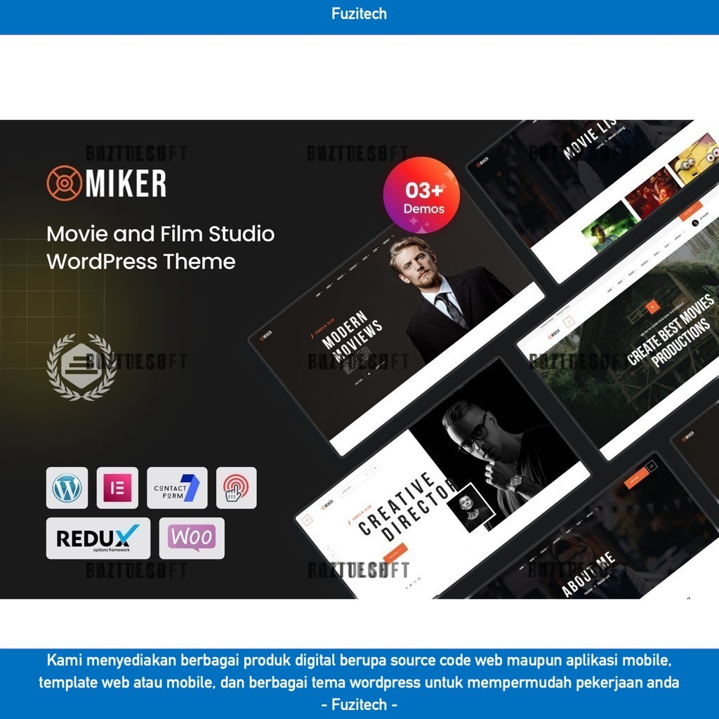 TEMA WORDPRESS MIKER - MOVIE AND FILM STUDIO   D5335 TEMPLATE WEB BY FUZITECH ORIGINAL