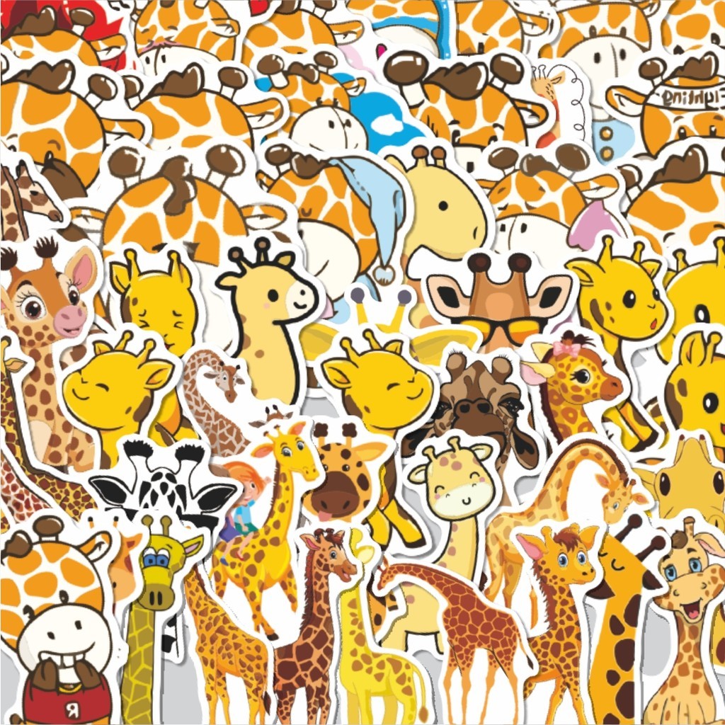 

Stiker Cutting Pack Sticker Hewan Jerapah Isi 100Pcs Series Aesthetic Lucu Keren Untuk Koper Bahan Vynil
