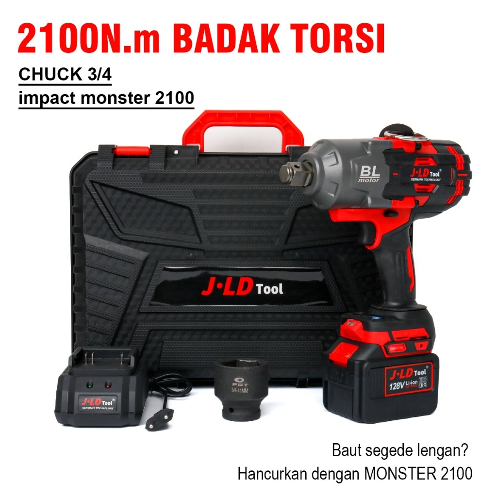 JLD IMPACT MONSTER 2100N.m - Impact Wrench Xtra Jumbo Terkuat di Indonesia Lepas Mur Truk Berkarat -