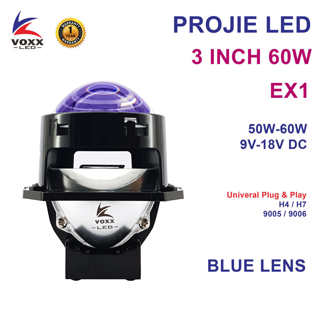 New VOXX LED Projie LED 3 Inch 60W Blue Lens Projector LED Laser 3.0" VOXX EX1 premium