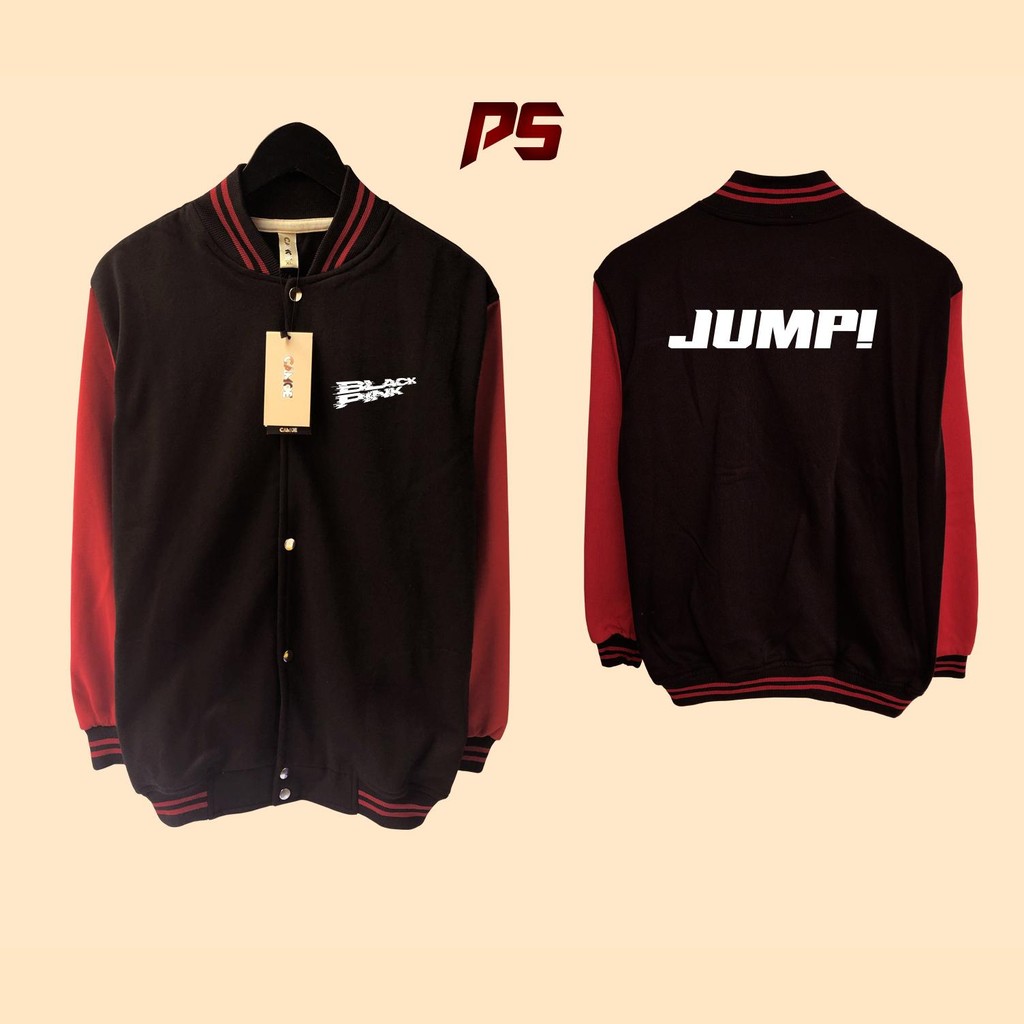 Jaket Varsity Jump Blackpink Lisa Jennie Rose Jisoo font