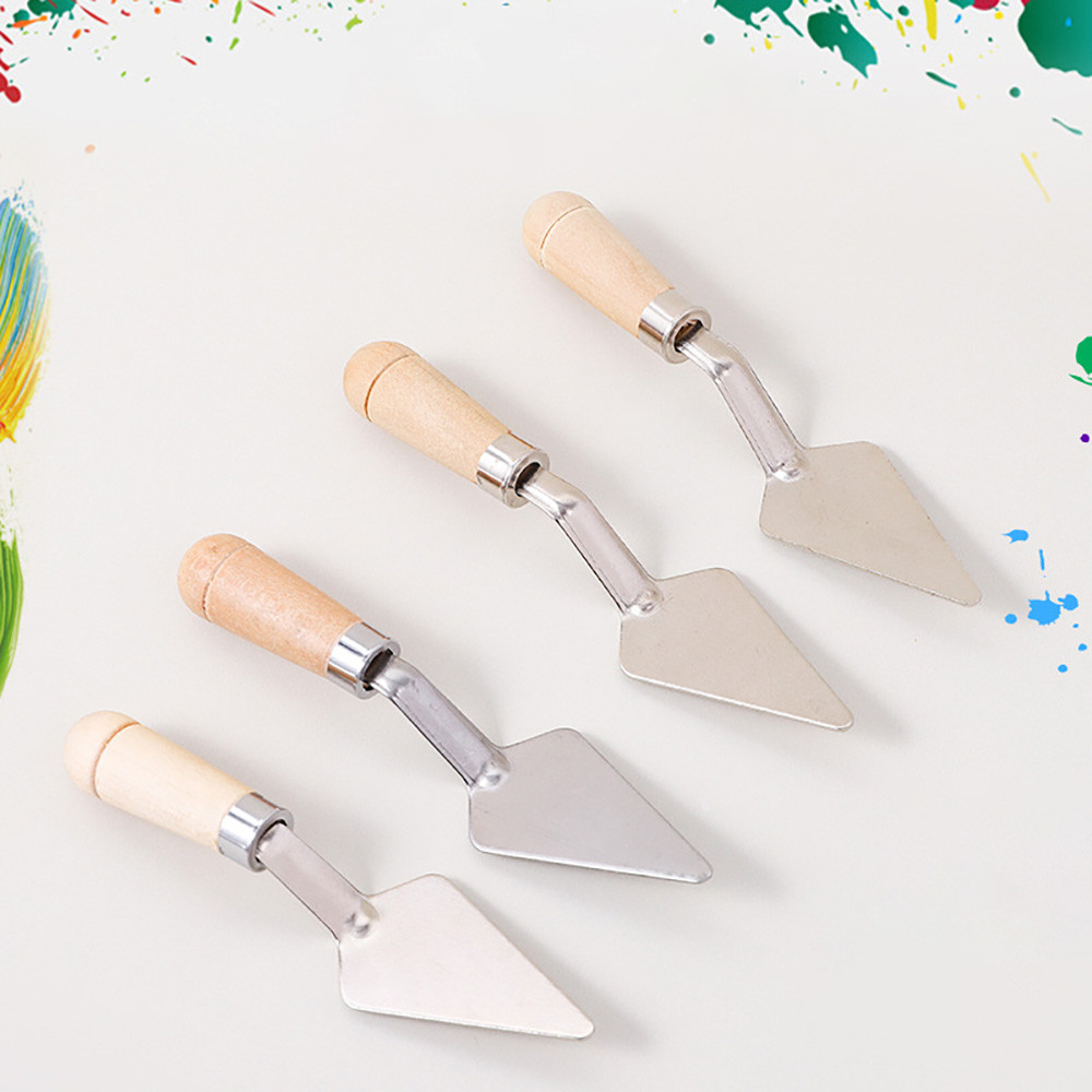 

Bview Art 4-Pack Wood Handle Palette Knives Set, Stainless Steel Artist Painting Tools for Oil Acrylic Mixing