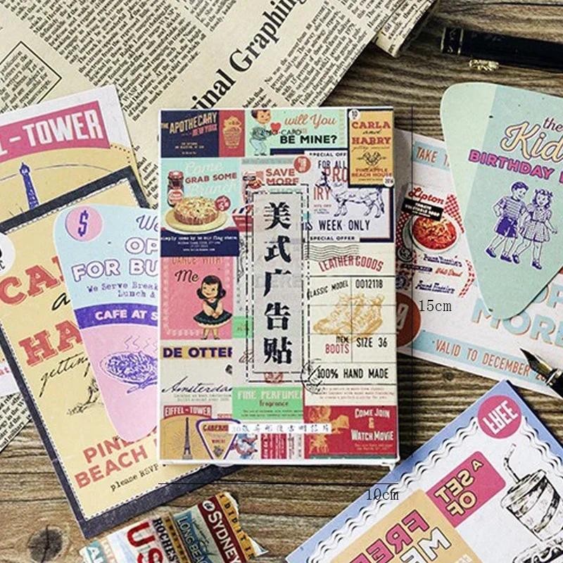 

30 Pcs/lot Stickers Boxed Message Creative Decoracion Aesthetic American Advertising Retro Postcard Material Escolar