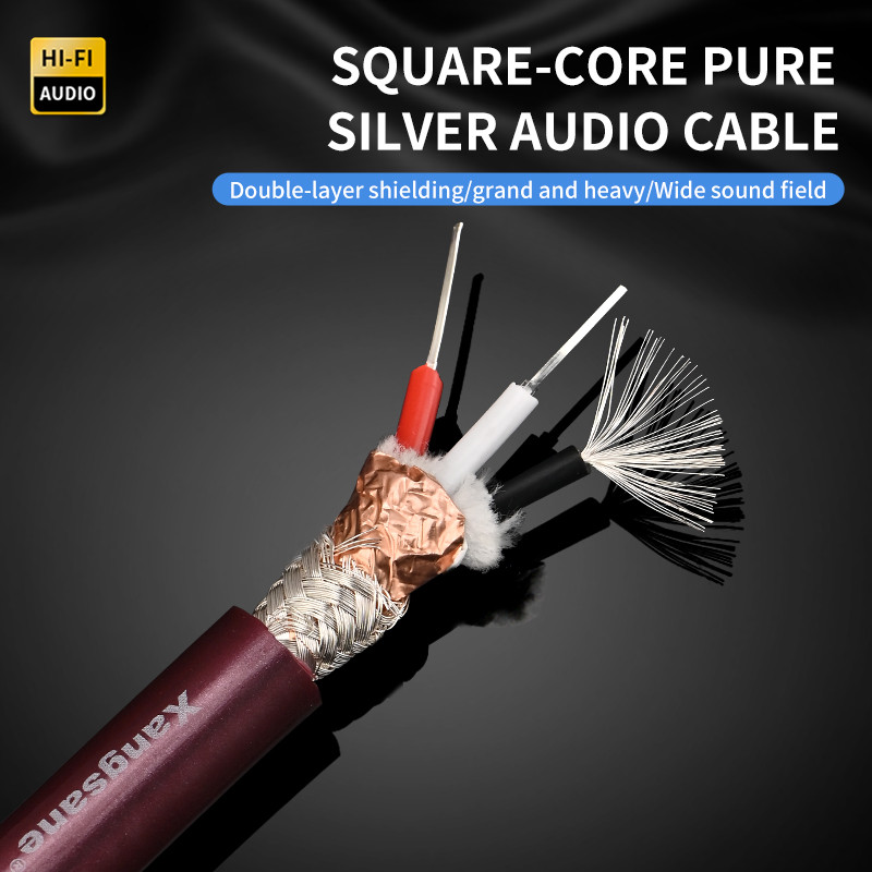 Xangsane Pure silver signal cable, square core pure silver audio cable, diy signal cable, balance ca