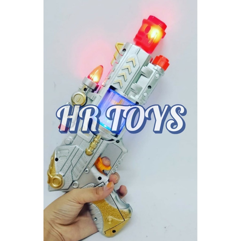 Pistol Mainan Anak Model Revolver Sci-Fi – Mainan Tembakan Suara & Cahaya