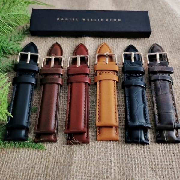 TALI JAM TANGAN KULIT TEBAL  DANIEL WELLINGTON//LEATHER STRAP TALI DANIEL WELLINGTON/STRAP KULIT ORI