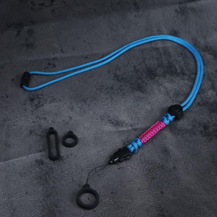 

Lanyard Tali Paracord 4mm Gantungan ID Card Warna Pastel Free O Ring - Green Tosca