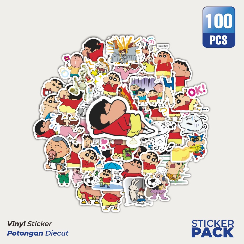 

MURAH 100 PCS Stiker Kartun Crayon Shin-chan v2 Waterproof Aesthetic- Untuk Laptop, Motor, dan Helm - Paper Stationery Pack