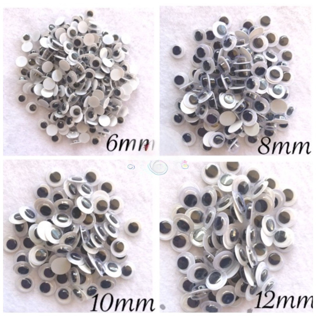 Mata Boneka (50PCS) 6mm,8mm,10mm,12mm / Mainan Edukatif Mata Boneka / Mata Untuk Boneka Murah