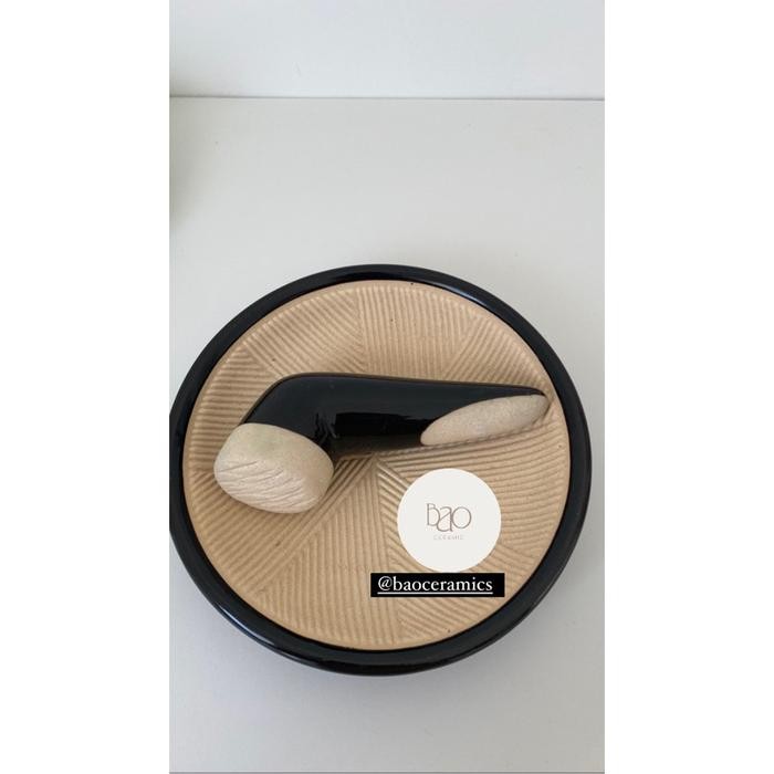 PROMO Cobek Uleg Keramik Kecil - Hitam, KECIL