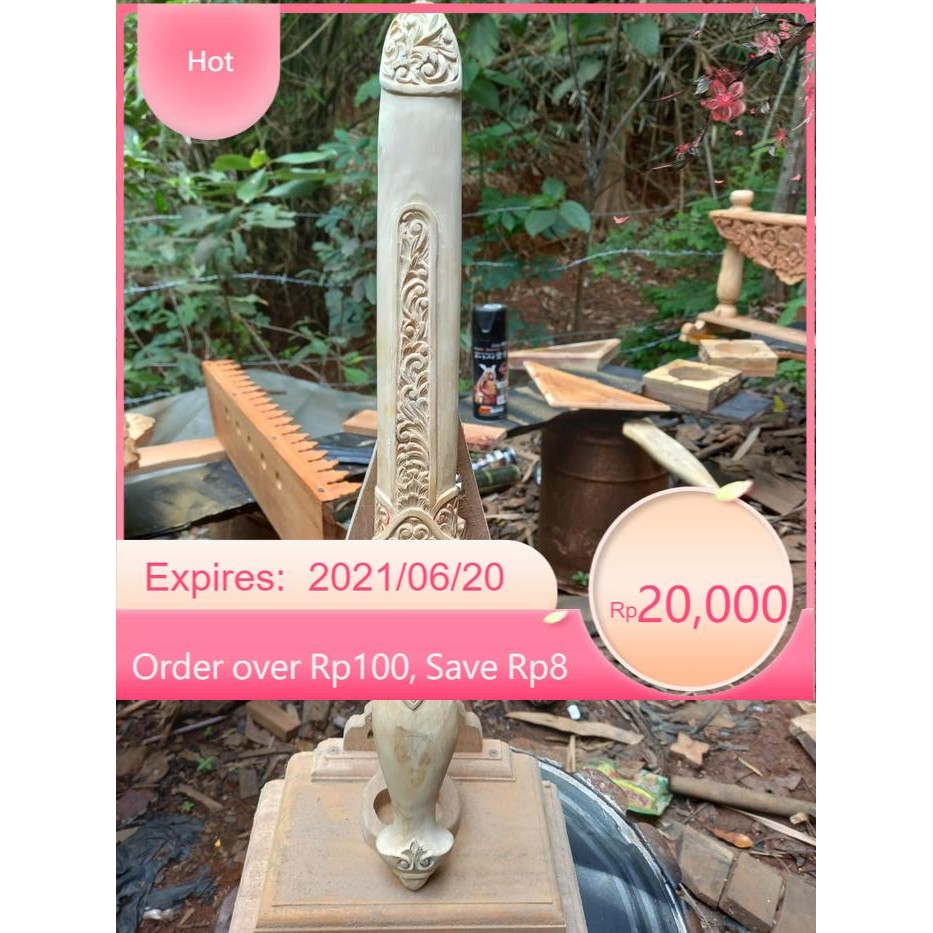 warangka tombak ukir pakem wilwatika ori full jati ukir alus bk megant LS11