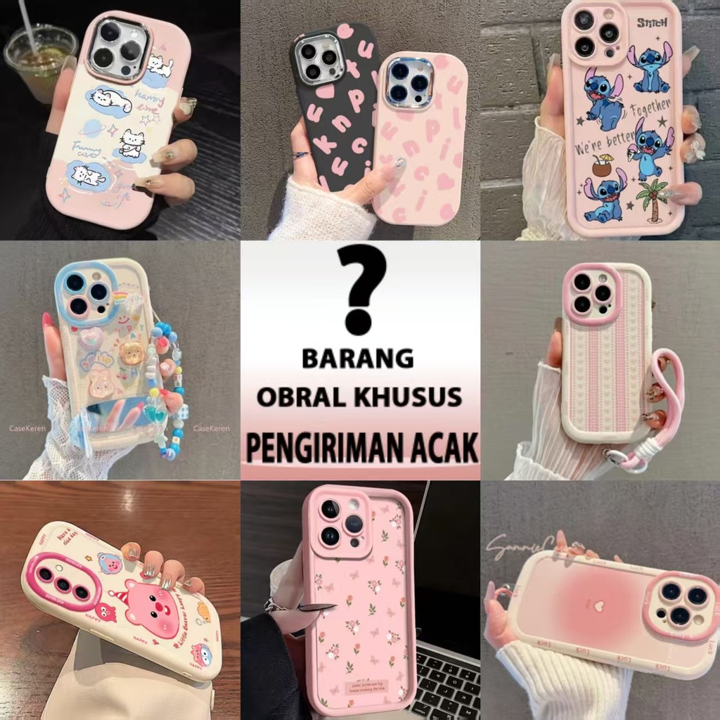 Random Clearance Sale Case Untuk For Cewek Cowok iphone XR 12 14 15 Pro Max Plus samsung A32 A35 A55
