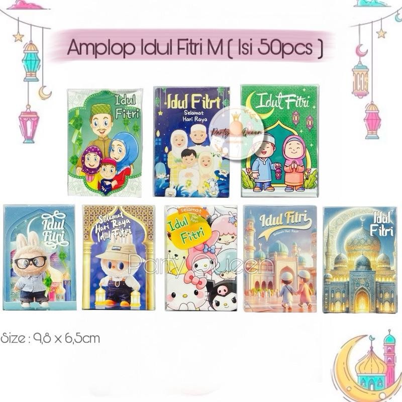 

[50Lembar] Amplop Lebaran Idul Fitri / Angpao Lebaran Box Mika Size M