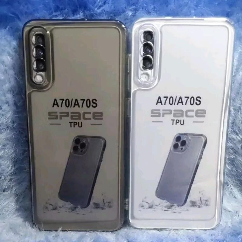 Softcase Samsung A70 A70S Case Bening Hitam Casing Silikon Transparan Clear Black