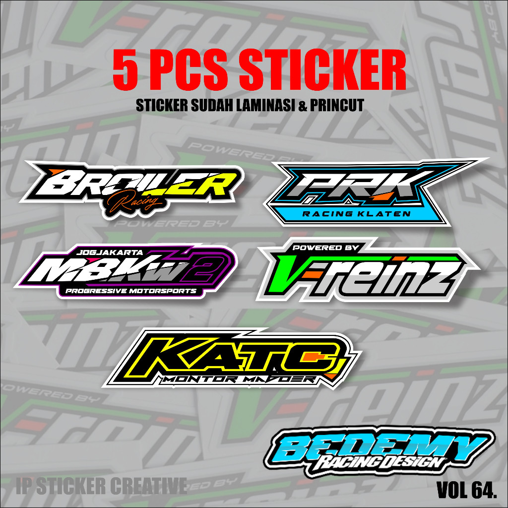 STIKER PACK BENGKEL RACING TEAM Racing Hell, KATC, PRK Klaten, Vreinz, Broiler Racing, RH DLL MBKW2