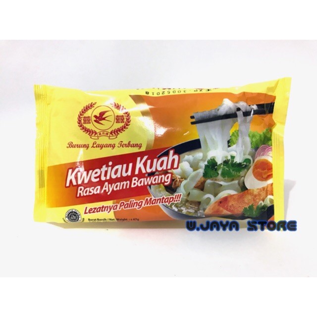 

Kwetiau Kuah Rasa ayam Bawang Cap Burung Layang