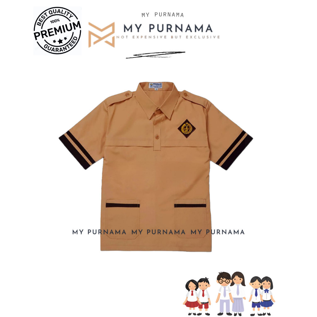 

TERBARU Baju Pramuka SIAGA Lengan PENDEK Kemeja Seragam Sekolah SD Coklat Kuning - Seragam Sekolah - My Purnama