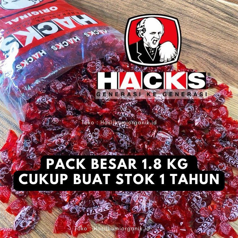 

HACKS CANDY ORIGINAL MALAYSIA ISI 1.8KG / HACKS GULA ASLI / PERMEN GULA HACKS