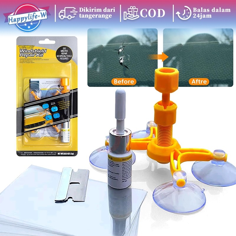 Windshield Repair Kit Lem Kaca Mobil Retak Tanpa Bekas Cairan Retak Kaca Mobil Lem Kaca Depan Mobil 