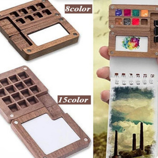 

Mini Palette Wooden Magnetic / Color Palette Disk Magnetic Wooden / Magnetic Wooden Palette For Watercolor / Palet Lukis | Painting Palette