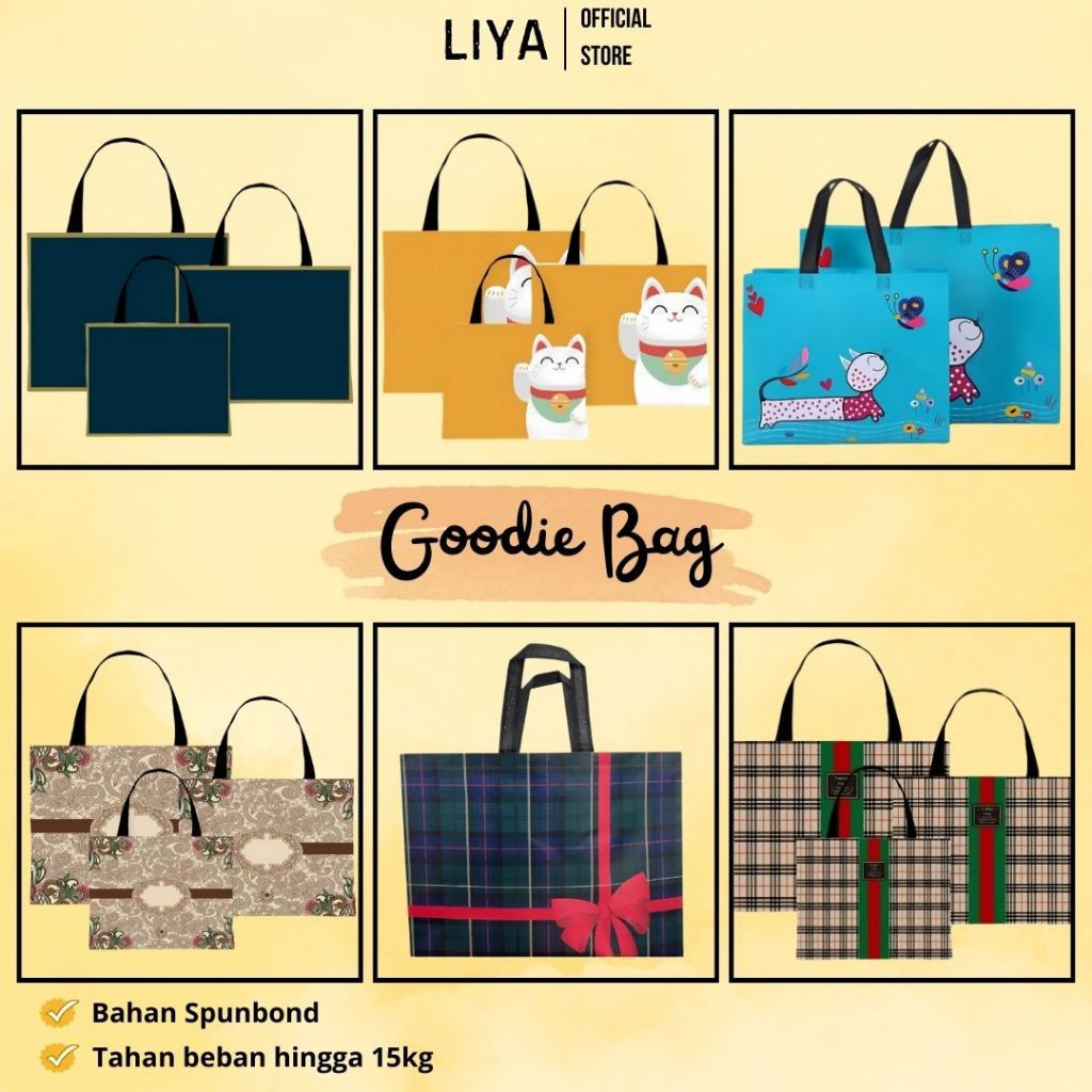 

Goodie Bag Premium Tebal Jumbo - Tas Belanja & Souvenir Waterproof Anti Sobek - Kuat & Murah - Free Custom Logo - Ready Stock Banyak!