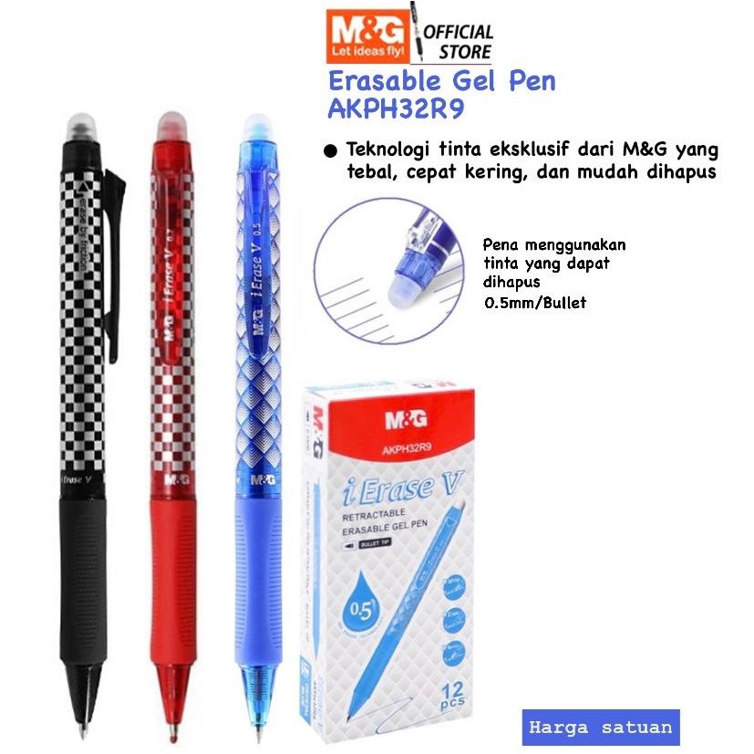 

M&G Retractable Erasable Gel Pen i Erase V Bullet Tip 0.5mm AKPH32R9 (Ink Erase Technology)