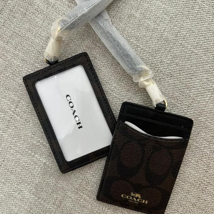 

COACH ID LANYARD BROWN BLACK ORINAL - Dark Brown