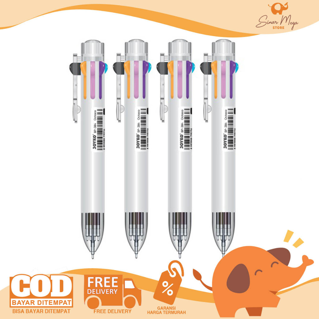 

Joyko Ballpen Pulpen BP-384 Octaco 0.7mm 8 Colors / Balpoint 8 Warna
