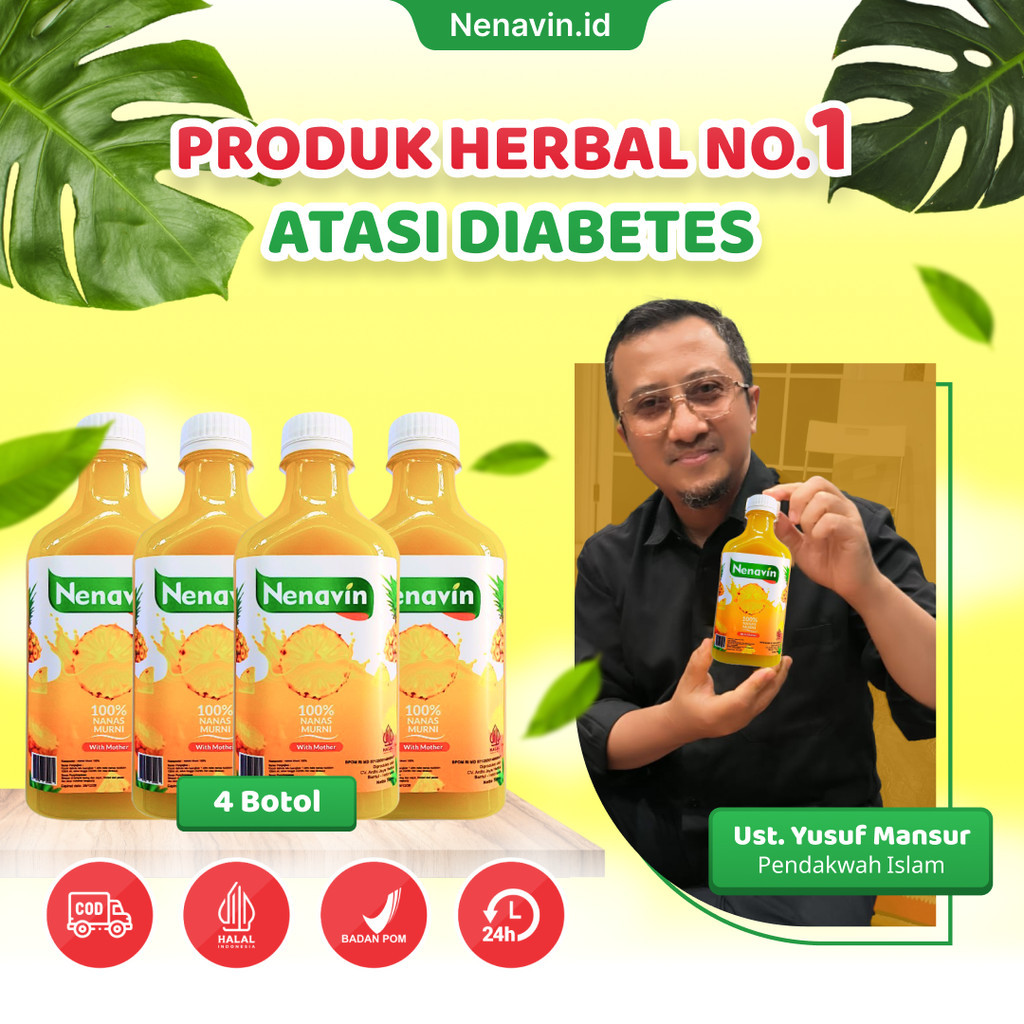 

Nenavin Cuka Nanas 4 Botol Solusi Cegah Diabetes BPOM