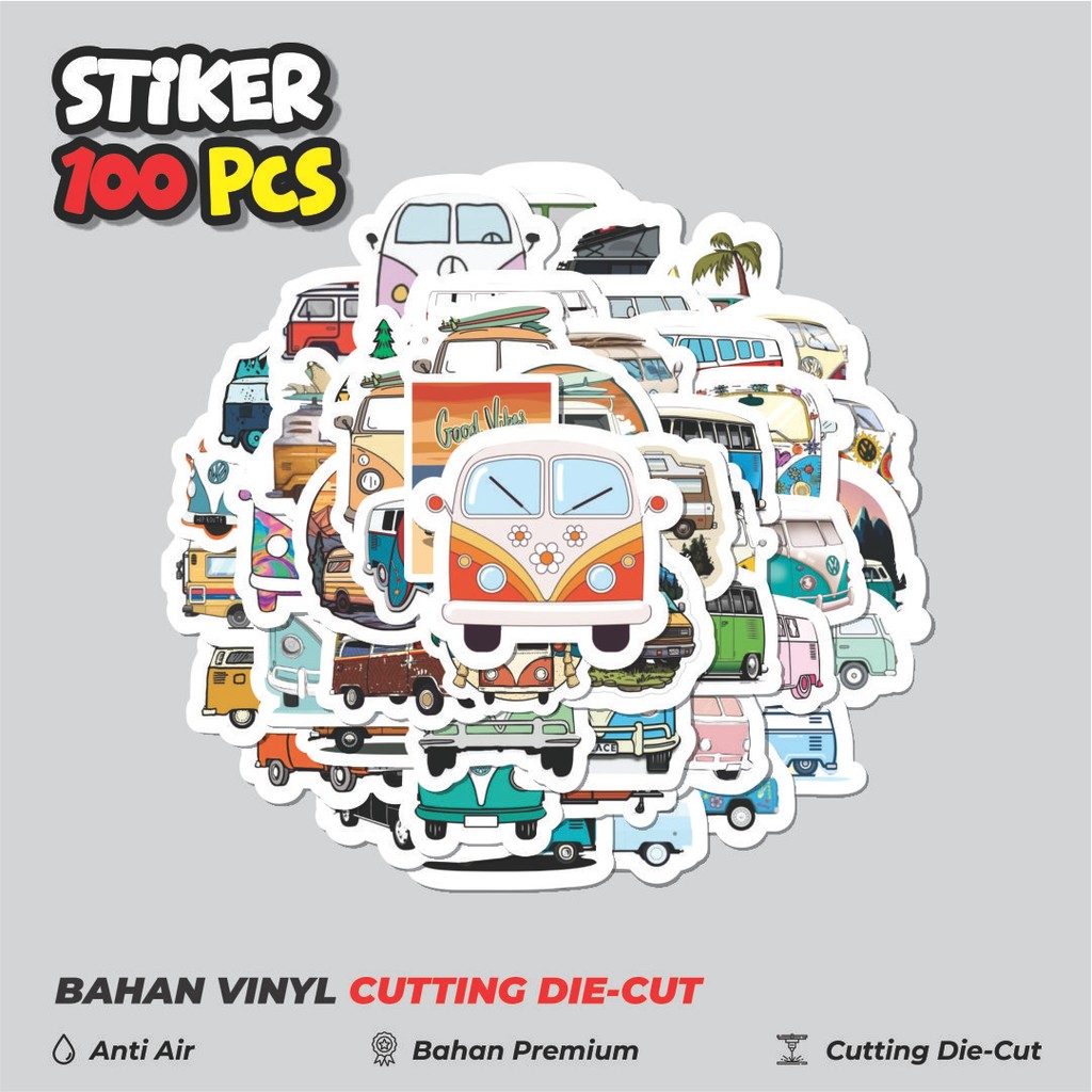 

Terbaru! 50 pcs Stiker Camper Van [Mobil Van Berkemah] Dekorasi Lucu Kreatif untuk Notebook, Skateboard, HP