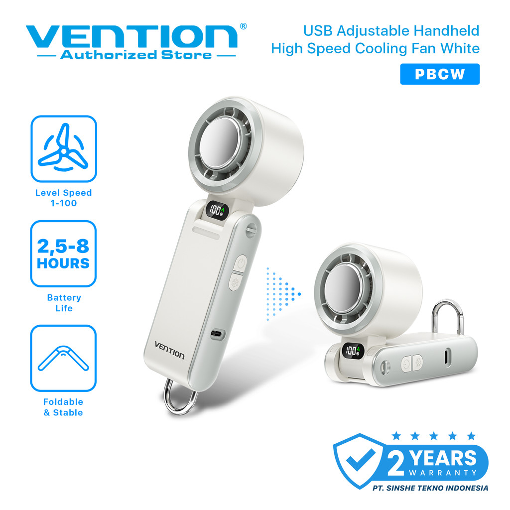 Vention Kipas Lipat Mini Portable 13000RPM Cooling Fan Super Dingin 3000mAh Stepless Speed Kipas Ang