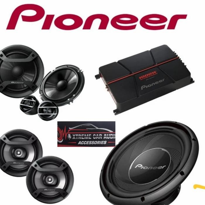 paket audio mobil Full sett Pioneer split coaxial Power sub