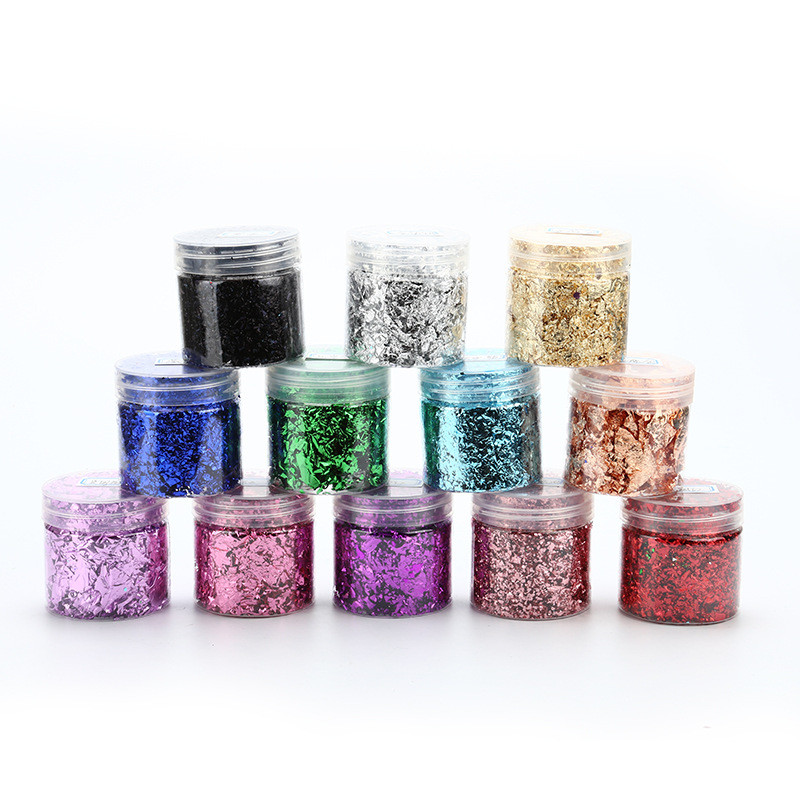 

6g Box Imitation Gold Sliver CopperFoil Sequins Glitter Craft Leaf Flake Sheet Shiny Foil Paper For Gilding Nail Art Decoration