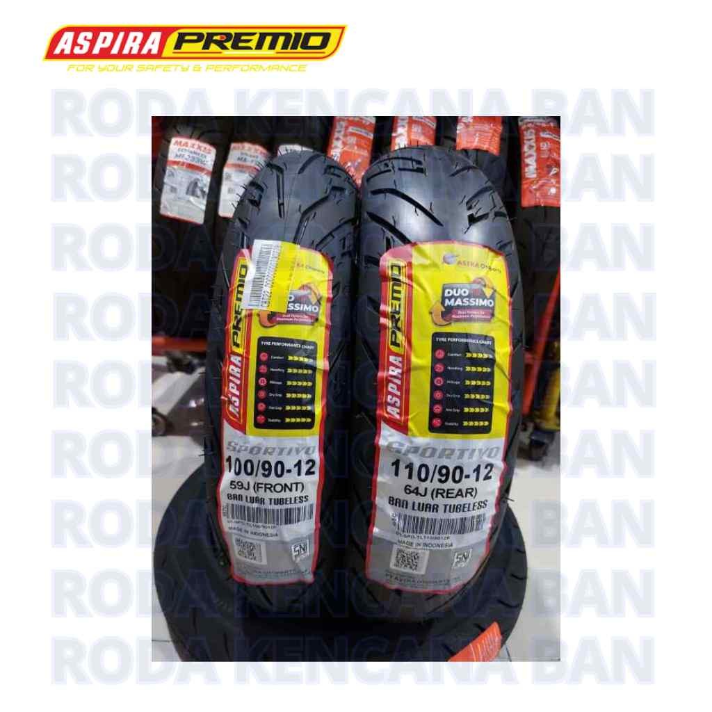 Aspira Sportivo TL size 110/90 R12 Ban Belakang Scoopy
