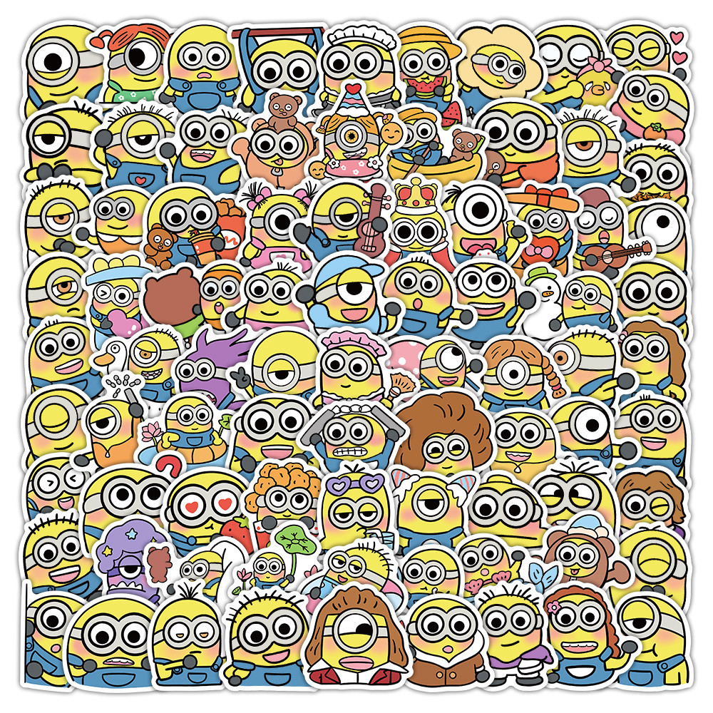 

102Pcs Minions Sticker Pack - Despicable Me Yellow Guys Decals for Phone & Laptop