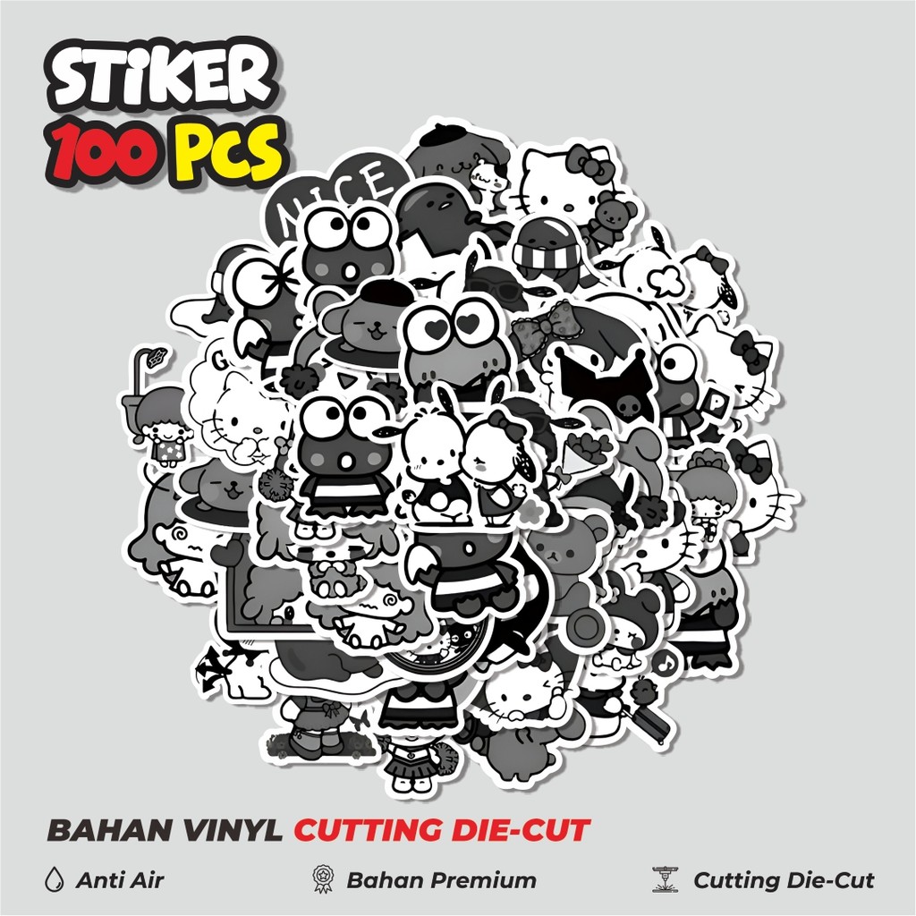 

Terbaru! 50 pcs Stiker Mix Sanrio Hello Kitty Badzt - Maru Dekorasi Lucu Kreatif untuk Notebook, Skateboard, HP