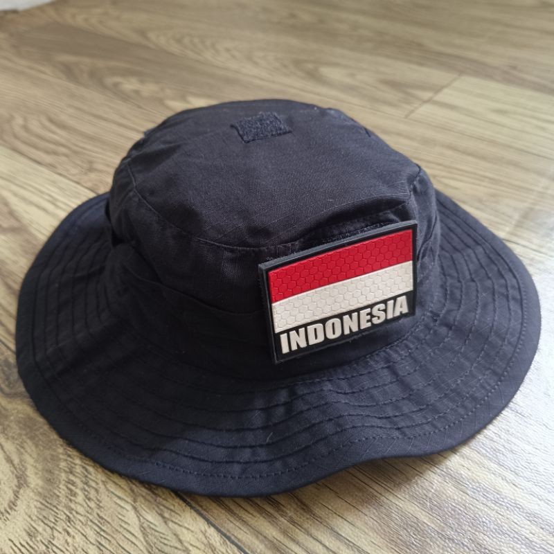 Topi Rimba Hitam Tactical / Topi Rimba Tactical