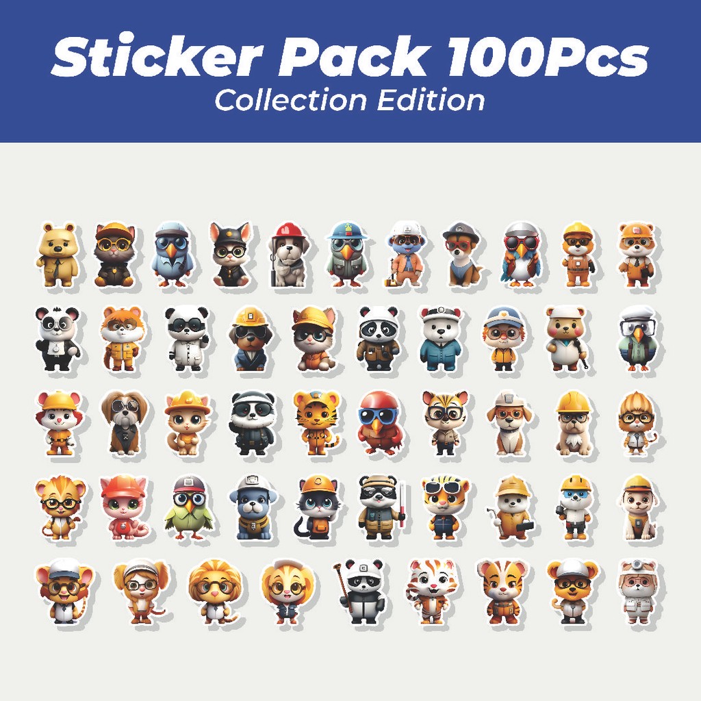 

Hot Stiker Animal Cartoon Profesion Series [Serial Profesi Kartun Hewan] Lucu Anti Air Stikers Berperekat Waterproof Sticker Decal Buat Motor Helm Buku Journal Koper Casing HP Laptop Botol Minum