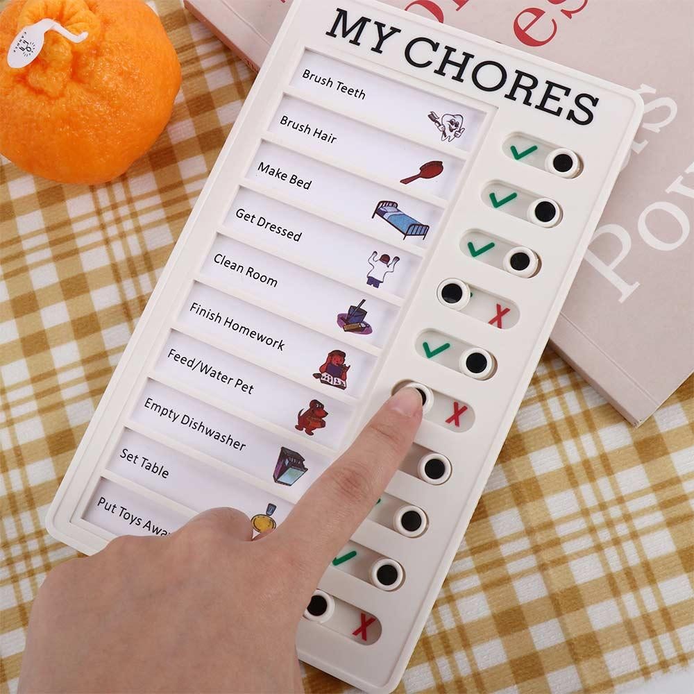 

Accessories Stationary Kids DIY Student Message Checklist Children's Self-discipline Punch Card Chore Chart Memo Plastic Board